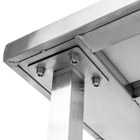 Stół centralny z półką 6 nóg 200x80x85 stal nierdzewna MTP001751