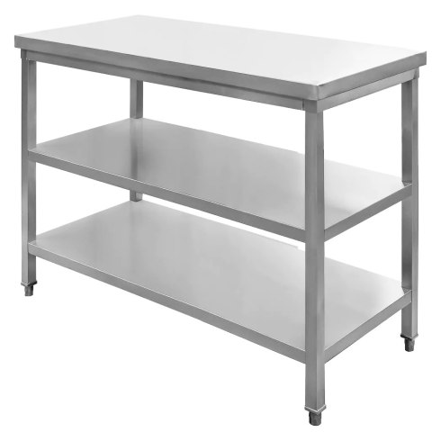Stół gastronomiczny centralny 2 półki 100x70x85 stal nierdzewna MTP001769