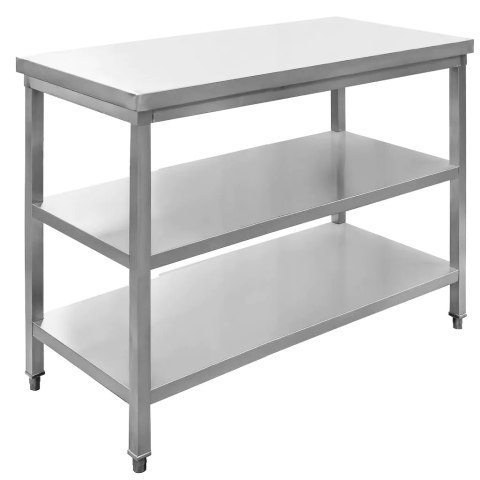 Stół gastronomiczny centralny 2 półki 100x70x85 stal nierdzewna MTP001769