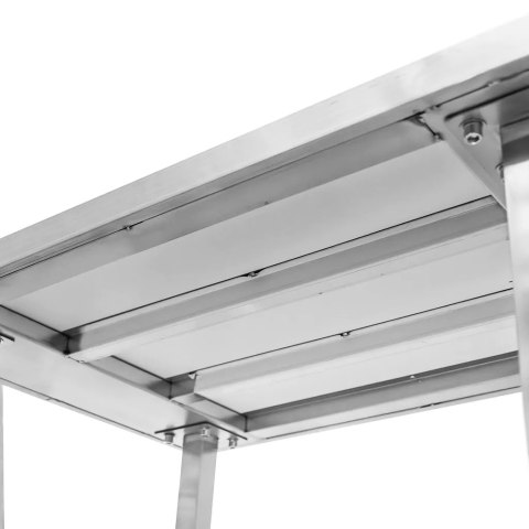 Stół centralny z półką 6 nóg 220x70x85 stal nierdzewna MTP001750