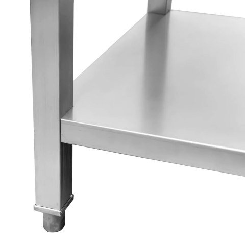 Stół centralny z półką 6 nóg 220x70x85 stal nierdzewna MTP001750
