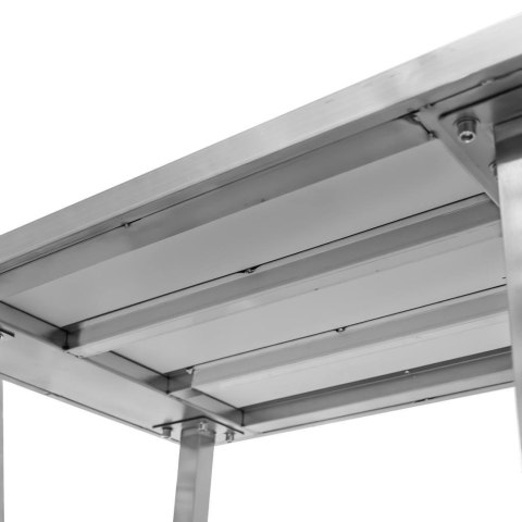Stół centralny z półką 6 nóg 220x70x85 stal nierdzewna MTP001750