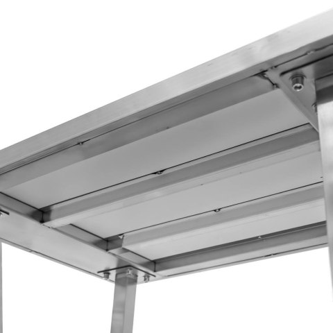 Stół centralny z półką 6 nóg 220x80x85 stal nierdzewna MTP001752