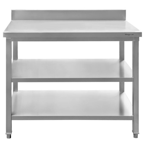 Stół roboczy 2 półki z rantem 100x70x85 stal nierdzewna MTP001757