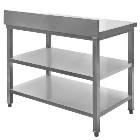 Stół roboczy 2 półki z rantem 100x70x85 stal nierdzewna MTP001757
