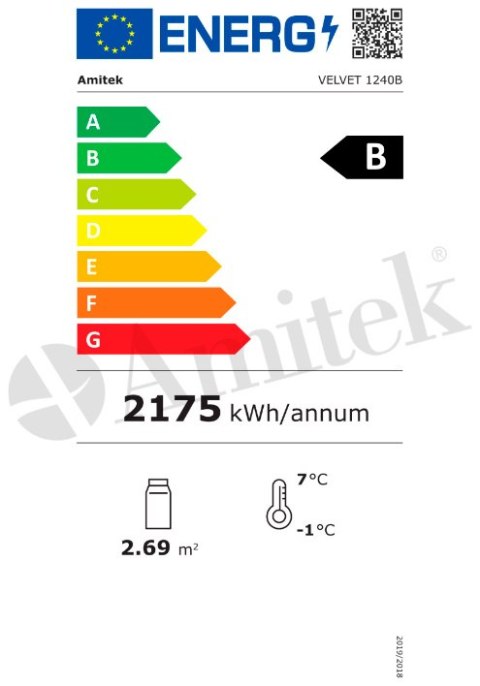 Profesjonalna Witryna Cukiernicza 530L, czarna, Velvet 1240B, Amitek 1140033