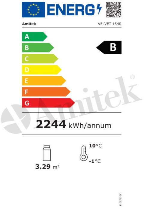 Profesjonalna Witryna Cukiernicza,670l, biała, Velvet 1540, Amitek 1140034