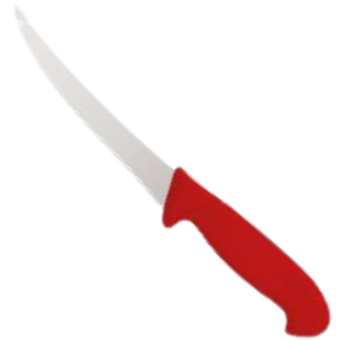 Profesjonalny Nóż Do Oddzielania Kości Zagięty HACCP Czerwony L 150 Mm