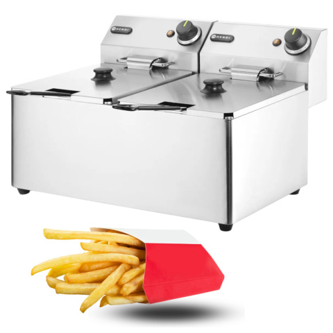 Frytownica Elektryczna Frytkownica Gastronomiczna 2x8L 7000W Hendi 205839