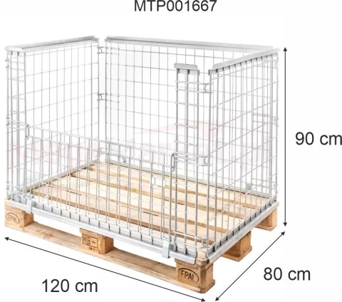 Gitterbox nadstawka na paletę 120x80 cm stal MTP001667