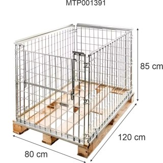 Gitterbox nadstawka na paletę 80x120 cm z klapą uchylną MTP001391