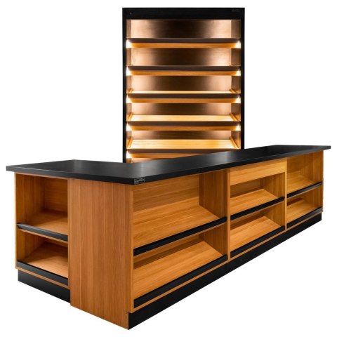 Lada sklepowa sprzedażowa dąb kraft 3600x600x870 mm MPP000216