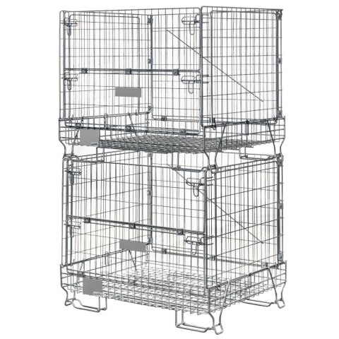 Pojemnik siatkowy gitterbox składany 120x90x102 cm kosz metalowy MTP001421