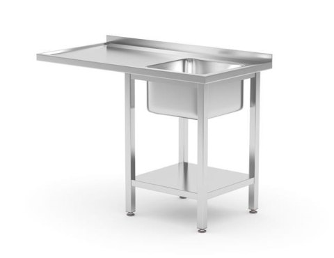 Stół Ze Zlewem Półką Skręcany Prawy 1200x700x850mm Hendi 237526