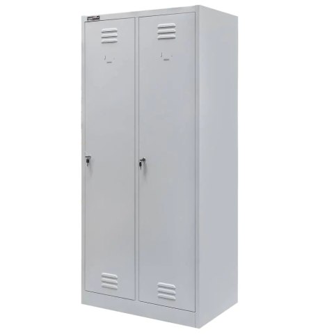 Szafka BHP ubraniowa 2 drzwiowa 80 cm szara pracownicza MTP002639