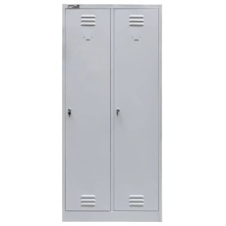 Szafka BHP ubraniowa 2 drzwiowa 80 cm szara pracownicza MTP002639