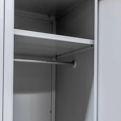 Szafka BHP ubraniowa 2 drzwiowa 80 cm szara pracownicza MTP002639
