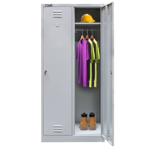 Szafka BHP ubraniowa 2 drzwiowa 80 cm szara pracownicza MTP002639