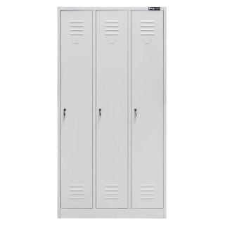 Szafka BHP ubraniowa 3 drzwiowa 90 cm szara do szatni pracowniczej MTP001937