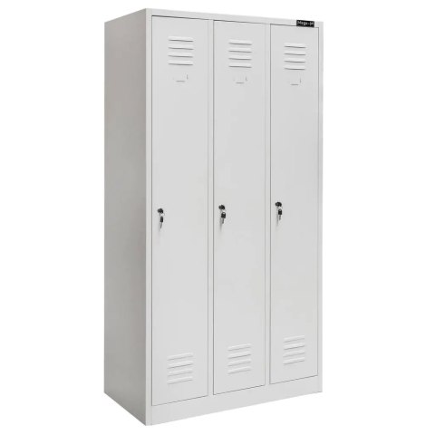 Szafka BHP ubraniowa 3 drzwiowa 90 cm szara do szatni pracowniczej MTP001937