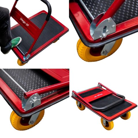 Wózek platformowy magazynowy 450kg koła poliuretanowe MTP002351