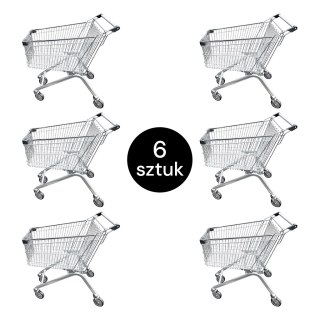 Wózek sklepowy Y 125l szerokość 54 cm zestaw 6 sztuk MPP000908