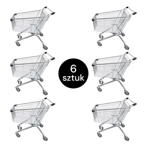 Wózek sklepowy Y 125l szerokość 54 cm zestaw 6 sztuk MPP000908