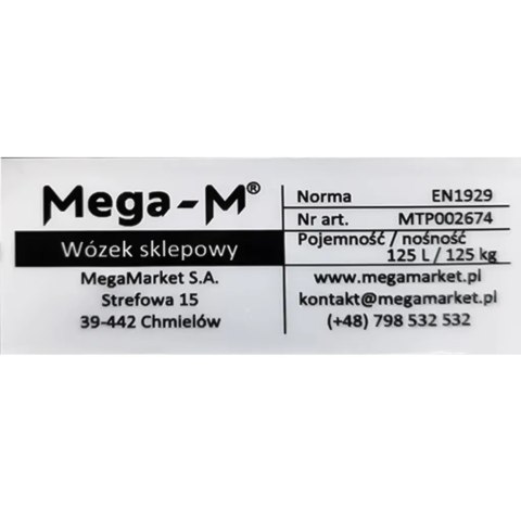 Wózek sklepowy Y 125l szerokość 54 cm market MTP002674