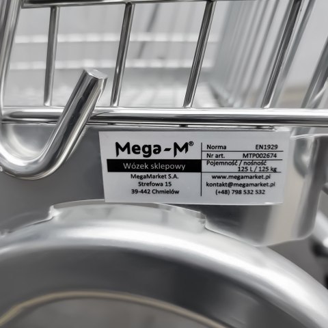 Wózek sklepowy Y 125l szerokość 54 cm market MTP002674