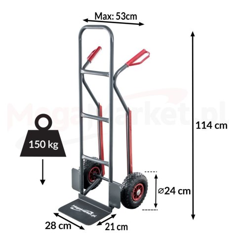 Wózek transportowy magazynowy młynarka TM285 z płozami MPP000408