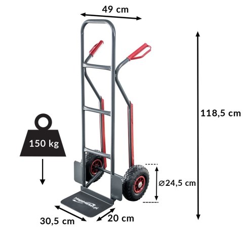 Wózek transportowy magazynowy młynarka TM285 z płozami MPP000408