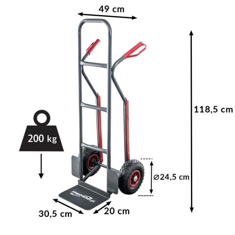 Wózek transportowy magazynowy młynarka TM285 z płozami MPP000408