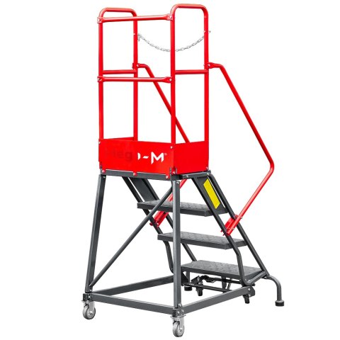 Drabina magazynowa przejezdna 4 stopnie wysokość 102 cm MTP003337