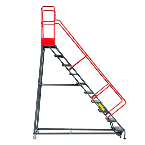 Drabina magazynowa przejezdna 10 stopni wysokość 255 cm MTP003339