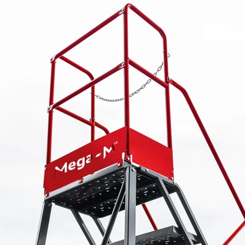 Drabina magazynowa przejezdna 10 stopni wysokość 255 cm MTP003339