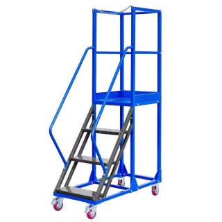 Drabina magazynowa przejezdna standard 4 stopnie H100 cm MTP004353