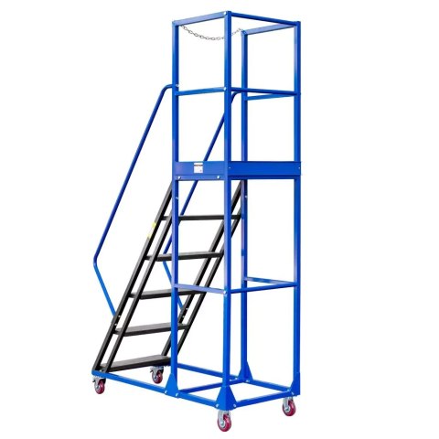 Drabina magazynowa przejezdna standard 6 stopni H150 cm MTP004354