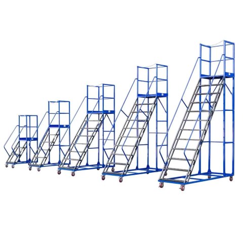 Drabina magazynowa przejezdna standard 6 stopni H150 cm MTP004354