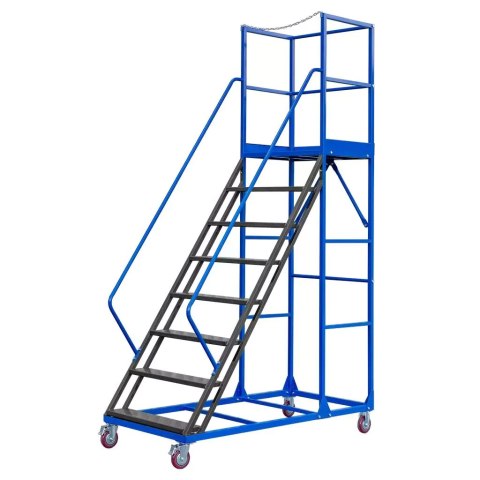 Drabina magazynowa przejezdna standard 8 stopni H200 cm MTP004355