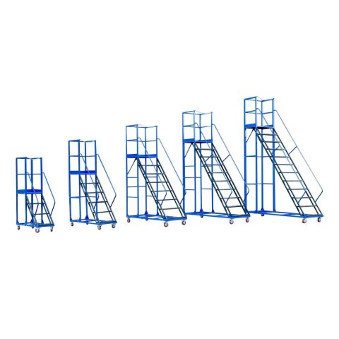 Drabina magazynowa przejezdna standard 8 stopni H200 cm MTP004355