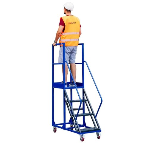 Drabina magazynowa przejezdna standard 8 stopni H200 cm MTP004355