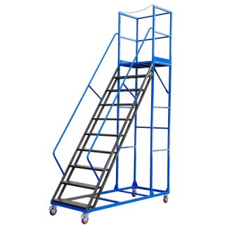 Drabina magazynowa przejezdna standard 10 stopni H250 cm MTP004356