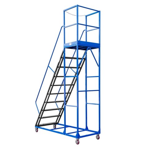 Drabina magazynowa przejezdna standard 10 stopni H250 cm MTP004356