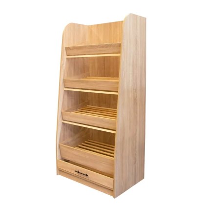 Regał Sklepowy na Pieczywo z Plexi Dąb Sonoma 900x600x1800mm