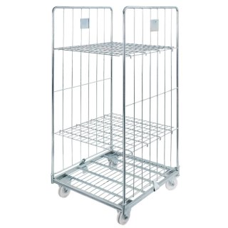 Rollkontener wózek siatkowy transportowy Universal 2 ściany 2 półki MPP001077