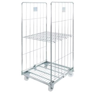 Rollkontener wózek siatkowy transportowy Universal 2 ściany 1 półka MPP001076