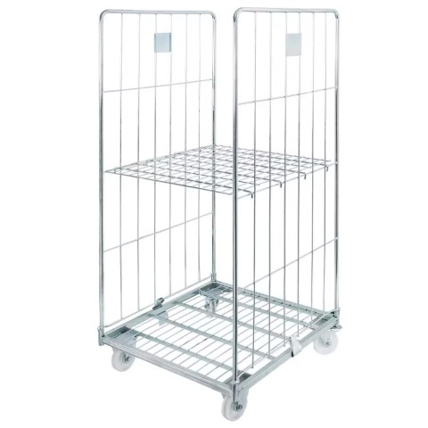 Rollkontener wózek siatkowy transportowy Universal 2 ściany 1 półka MPP001076