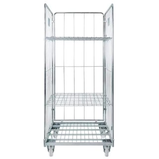 Rollkontener wózek siatkowy transportowy Universal 3 ściany 2 półki MPP001080