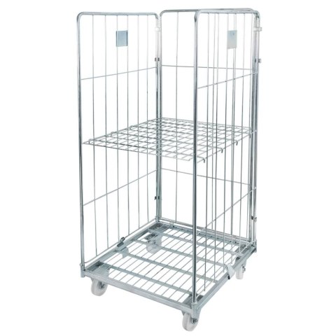 Rollkontener wózek siatkowy transportowy Universal 3 ściany 1 półka MPP001079