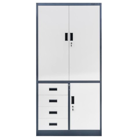 Szafa biurowa metalowa Wenus 4 szuflady pełne drzwi 90x40x185 grafit MTP004763